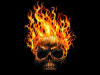 Flaming Skull Halloween Background Wallpaper