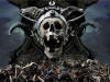 Horned Skull Halloween Background Wallpaper